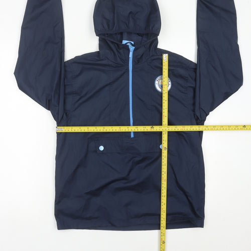 Manchester City Boys Blue 12-13Y Polyester Hooded Anorak Jacket