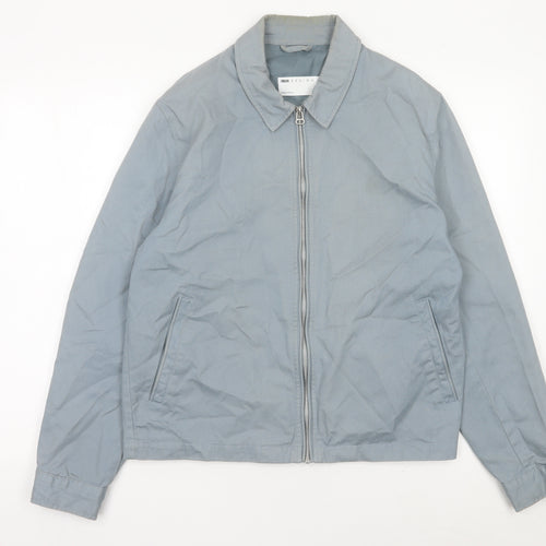 ASOS DESIGN Men’s Grey Cotton Zip Jacket M 38-40" Regular Fit Casual