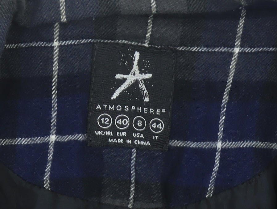 Atmosphere Womens Black Cotton Military Jacket Size 12