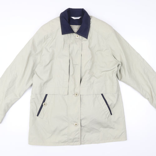 Damart Women’s Beige Mid-Length Rain Coat Size 16 Collared
