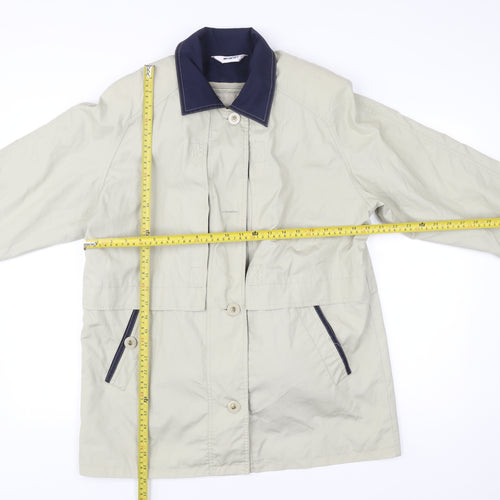 Damart Women’s Beige Mid-Length Rain Coat Size 16 Collared
