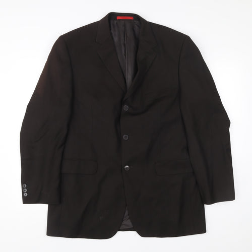 Burton Men Black Blazer Jacket 42R Regular Fit Notch Lapel