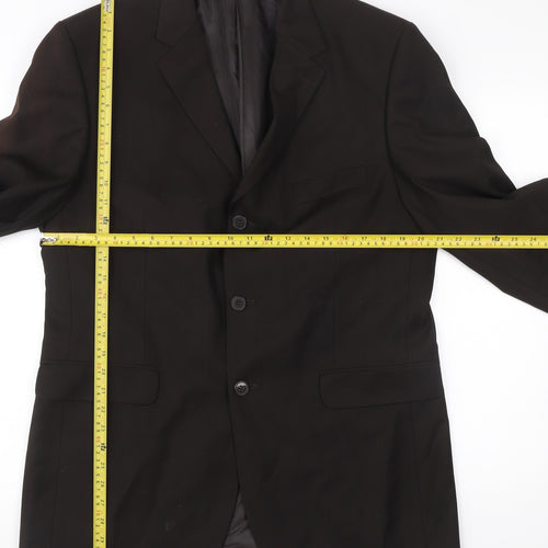 Burton Men Black Blazer Jacket 42R Regular Fit Notch Lapel