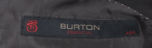 Burton Men Black Blazer Jacket 42R Regular Fit Notch Lapel