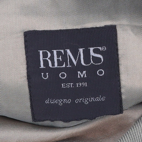 Remus Uomo Men’s Grey 44 Blazer Jacket Single Breasted Notch Lapel