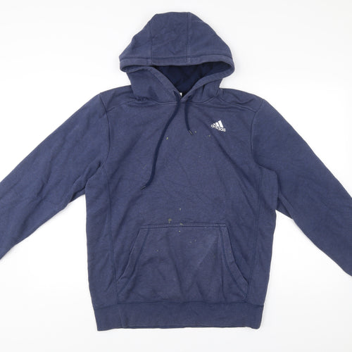 Adidas Men's Blue Pullover Hoodie Size M Regular Fit