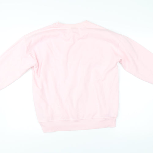 Disney Womens Pink Sweatshirt S Pullover Mickey Mouse Logo Graphic