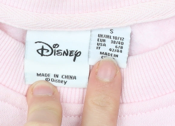 Disney Womens Pink Sweatshirt S Pullover Mickey Mouse Logo Graphic