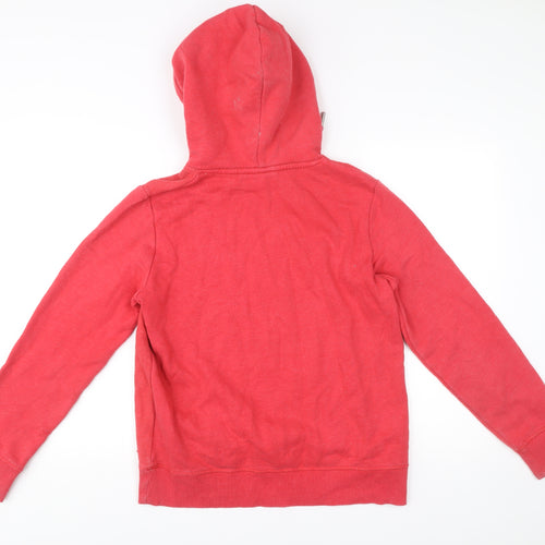 Superdry Womens Red Pullover Hoodie Size 12 Cotton Blend