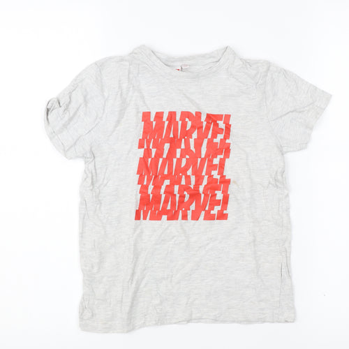 Marvel Boys Grey Graphic T-Shirt 7-8 Years Short Sleeve Casual Superhero