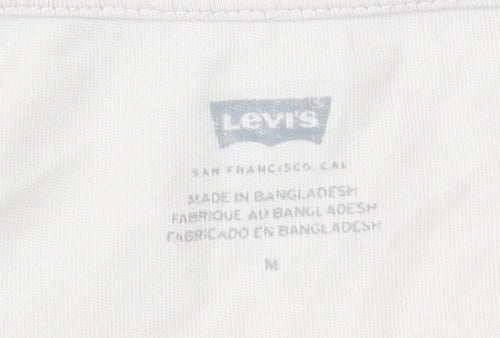 Levi's Womens Beige Colourblock Logo T-Shirt Medium Cotton