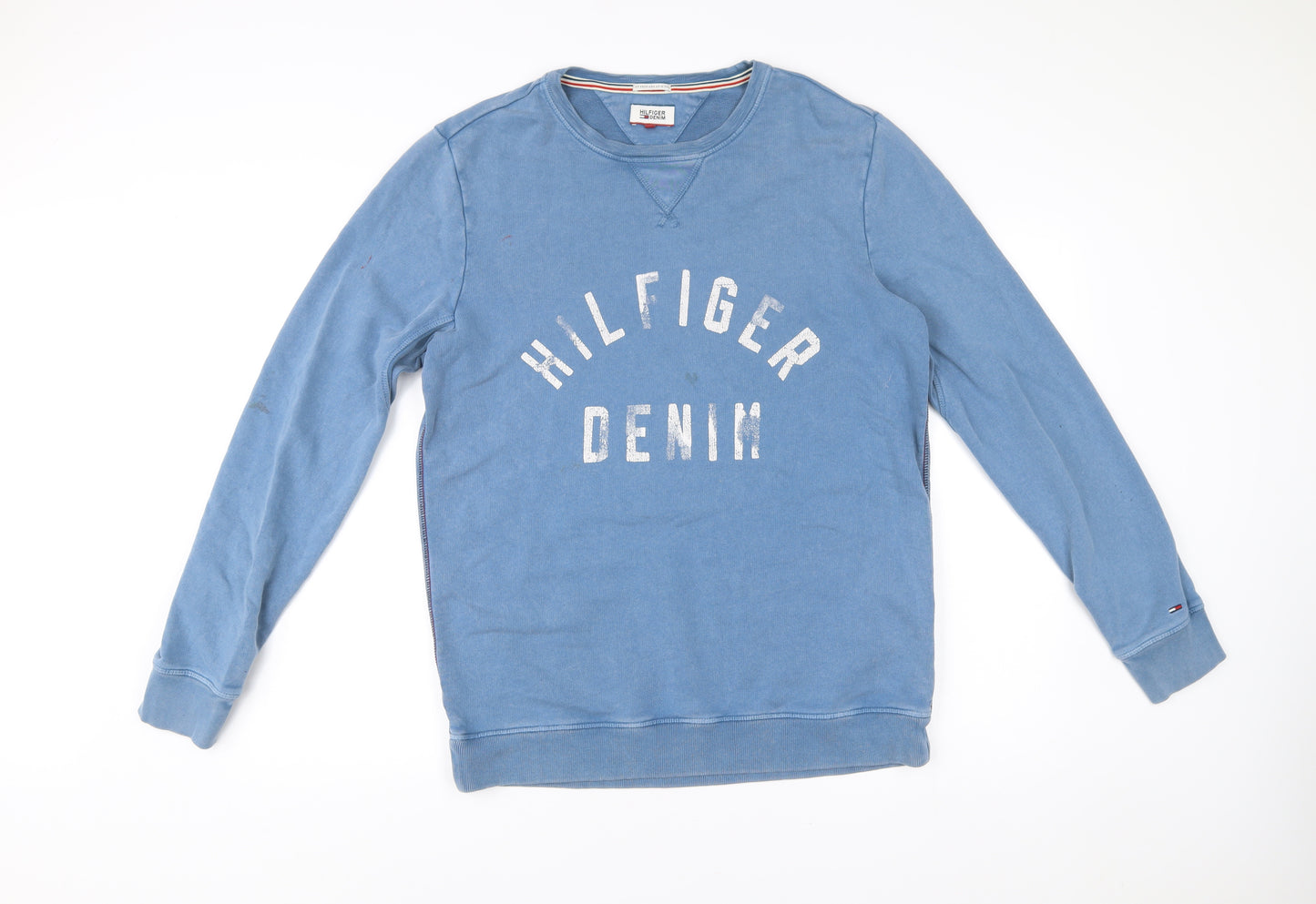 Hilfiger Denim Men’s Blue M Sweatshirt Pullover Crew Neck Logo