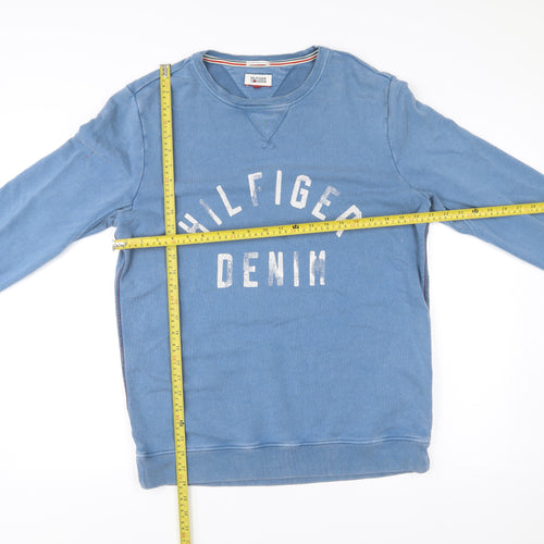 Hilfiger Denim Men’s Blue M Sweatshirt Pullover Crew Neck Logo