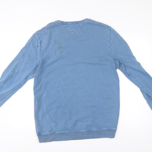 Hilfiger Denim Men’s Blue M Sweatshirt Pullover Crew Neck Logo