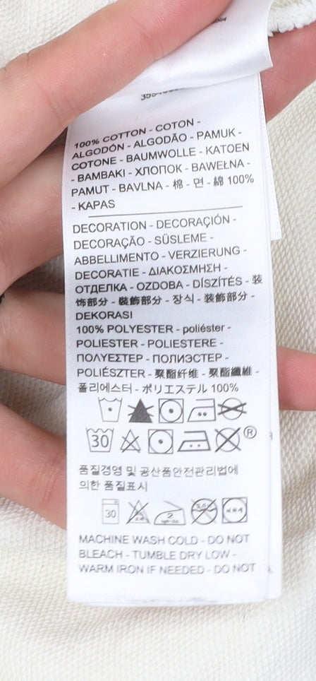 Levi's Womens Ivory XS Logo Pullover Sweatshirt Cotton