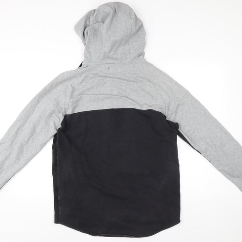 Physiq Apparel Mens Grey Black Full Zip Hoodie Size L Slim Fit Sports