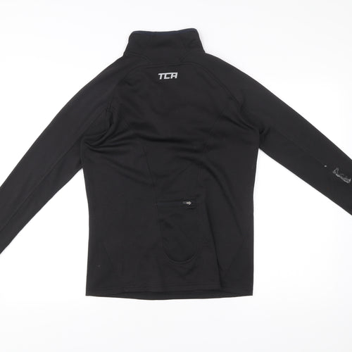 TCA Mens Black Small 1/4 Zip Sweatshirt Mock Neck Athletic Fit
