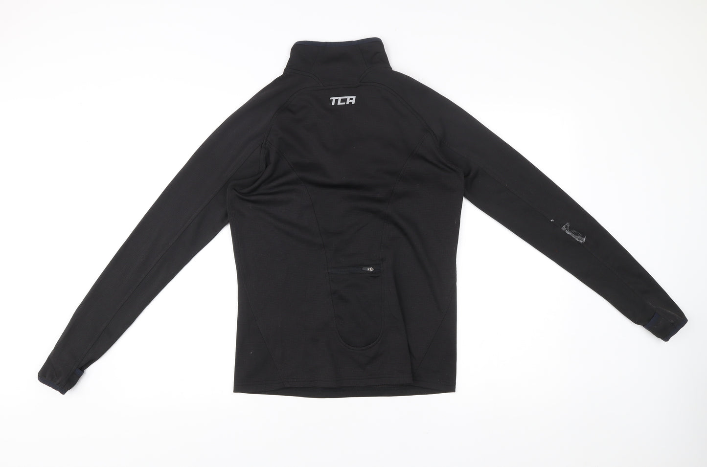 TCA Mens Black Small 1/4 Zip Sweatshirt Mock Neck Athletic Fit