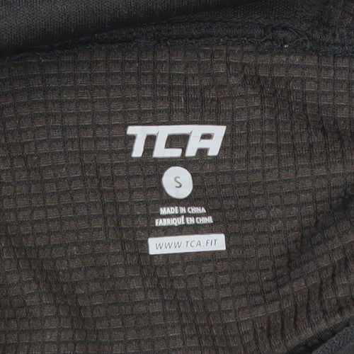 TCA Mens Black Small 1/4 Zip Sweatshirt Mock Neck Athletic Fit