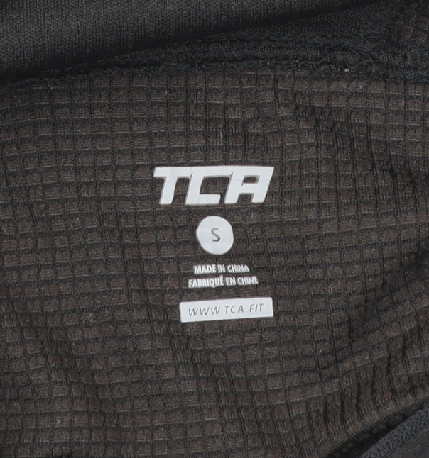 TCA Mens Black Small 1/4 Zip Sweatshirt Mock Neck Athletic Fit