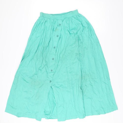 Monsoon Womens Green Cotton A-Line Skirt Size 8/10 Casual