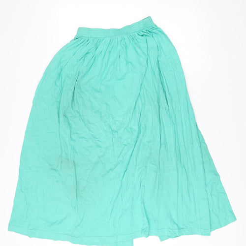 Monsoon Womens Green Cotton A-Line Skirt Size 8/10 Casual