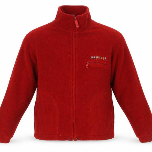 Villa Figueira Men’s Red Fleece Full Zip Jacket Size S Nautical Embroidered