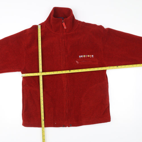 Villa Figueira Men’s Red Fleece Full Zip Jacket Size S Nautical Embroidered