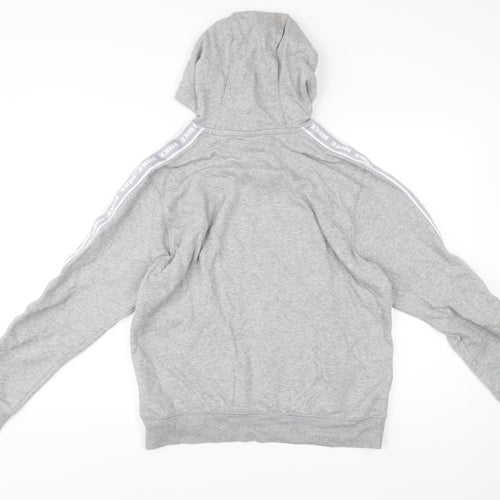 Nike Men’s Grey Pullover Hoodie Small Logo Tape Sportswear