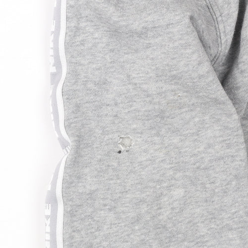 Nike Men’s Grey Pullover Hoodie Small Logo Tape Sportswear