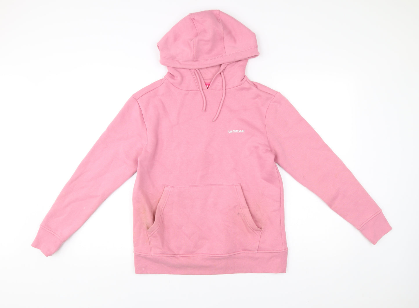 LA Gear Womens Pink Pullover Hoodie Size 8 Long Sleeve Casual