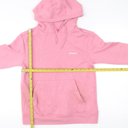 LA Gear Womens Pink Pullover Hoodie Size 8 Long Sleeve Casual
