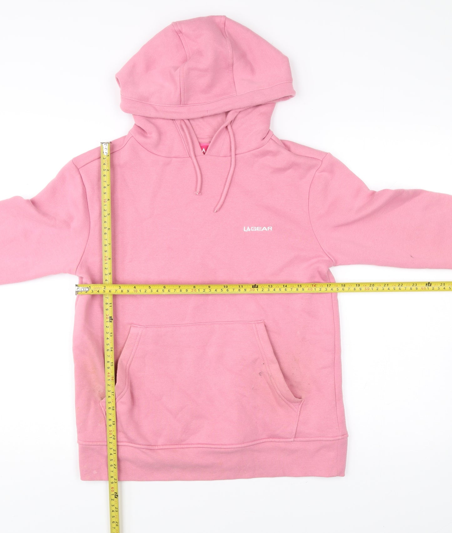 LA Gear Womens Pink Pullover Hoodie Size 8 Long Sleeve Casual