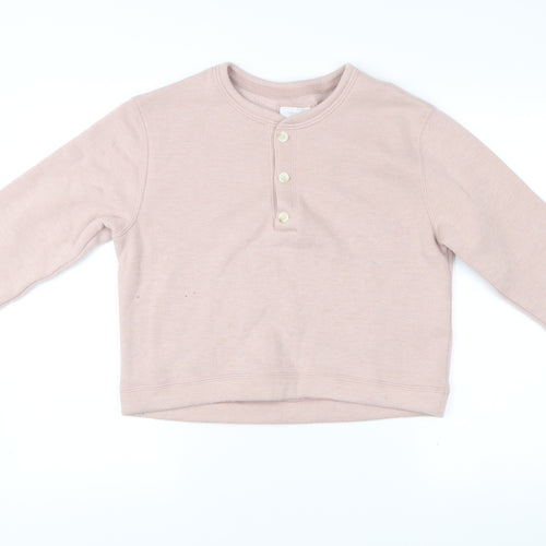 Abercrombie & Fitch Women's Pink Henley Sweatshirt Size S