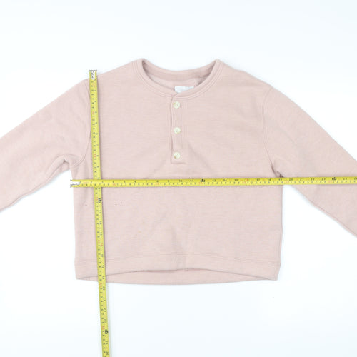 Abercrombie & Fitch Women's Pink Henley Sweatshirt Size S