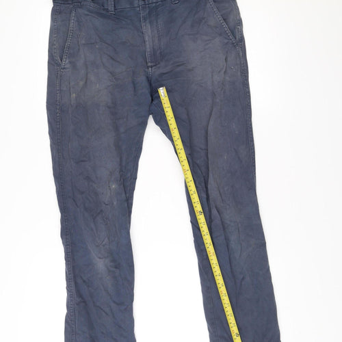 Gap Men’s Blue Slim Fit Chino Trousers Size 32x32 Cotton Blend