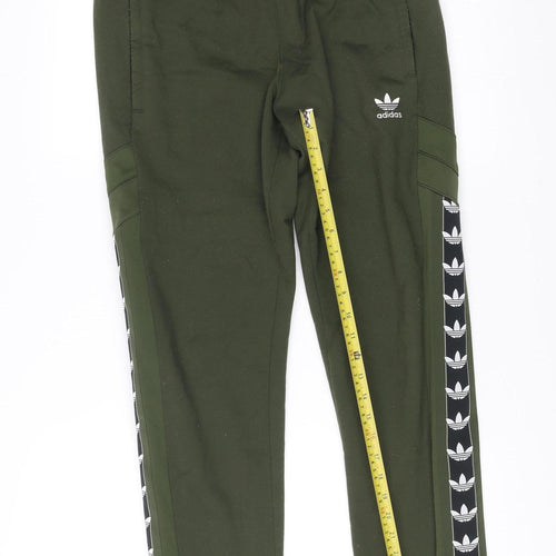 Adidas Men’s Green Jogger Track Pants M Regular Fit Tapered Fleece