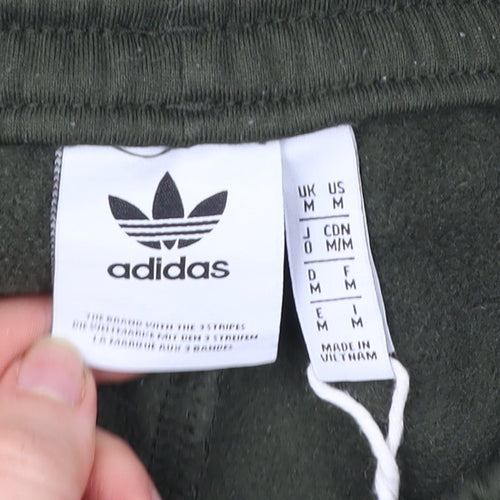 Adidas Men’s Green Jogger Track Pants M Regular Fit Tapered Fleece
