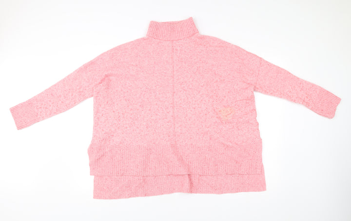 Phase Eight Women’s Pink Roll Neck Pullover Jumper Size M Wool Blend