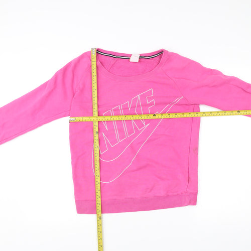 Nike Women’s Pink Small Logo Pullover Sweatshirt Long Sleeve