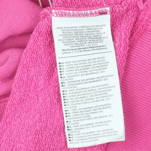 Nike Women’s Pink Small Logo Pullover Sweatshirt Long Sleeve