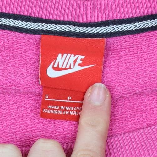 Nike Women’s Pink Small Logo Pullover Sweatshirt Long Sleeve