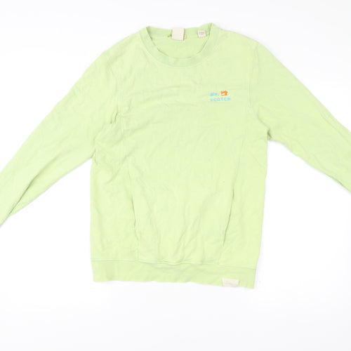 Scotch & Soda Men’s Green Cotton Pullover Sweatshirt Small Crew Neck