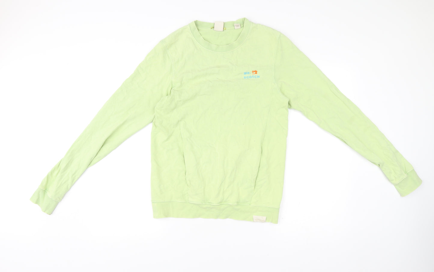 Scotch & Soda Men’s Green Cotton Pullover Sweatshirt Small Crew Neck