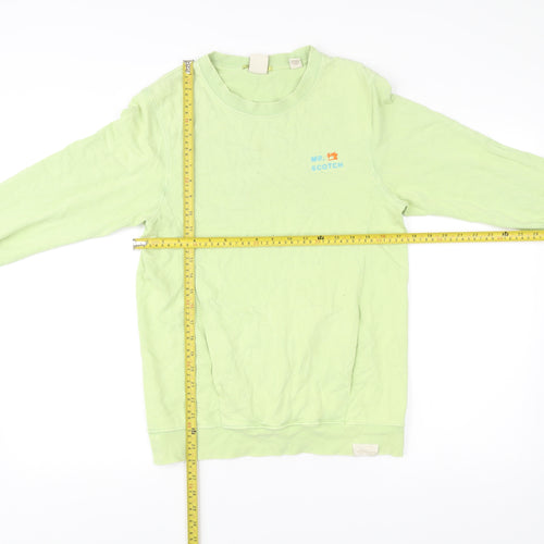 Scotch & Soda Men’s Green Cotton Pullover Sweatshirt Small Crew Neck