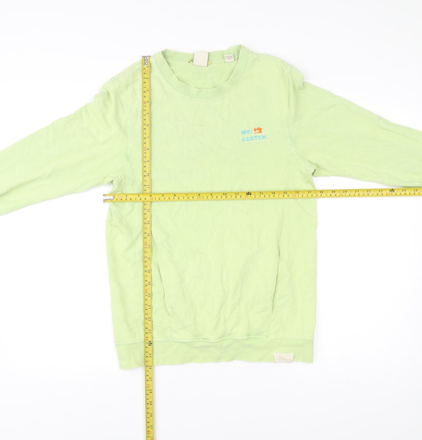 Scotch & Soda Men’s Green Cotton Pullover Sweatshirt Small Crew Neck