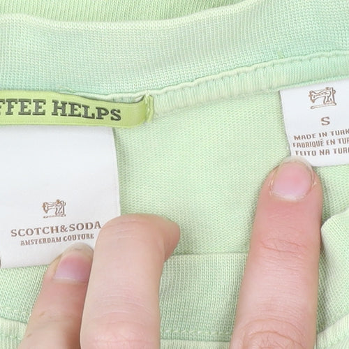 Scotch & Soda Men’s Green Cotton Pullover Sweatshirt Small Crew Neck