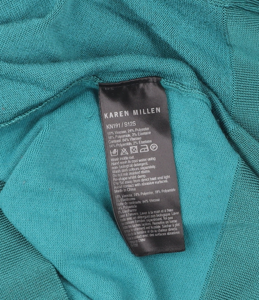 Karen Millen Women’s Green Bodycon Sleeveless Dress Size 4