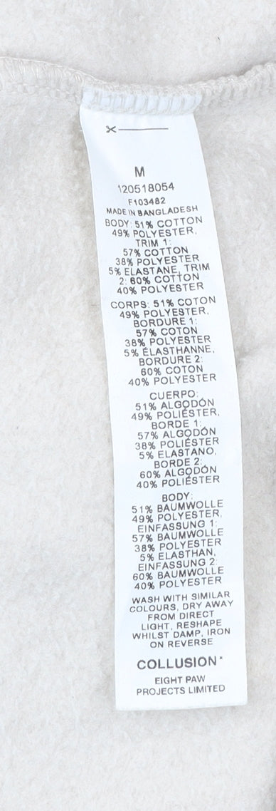 Collusion Men’s Beige Pullover Sweatshirt Medium Crew Neck