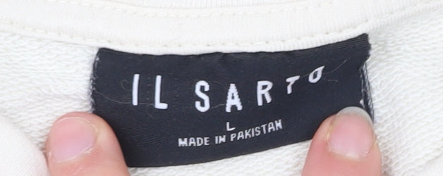 IL SARTO Mens Beige L Sweatshirt Pullover Crew Neck Long Sleeve